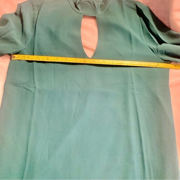 NWT Mini Dress Small Naked Zebra Green Teal Shirt Dress Keyhole Long Sleeved NEW - Picture 14 of 16